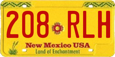 NM license plate 208RLH