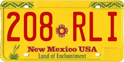 NM license plate 208RLI