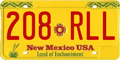NM license plate 208RLL