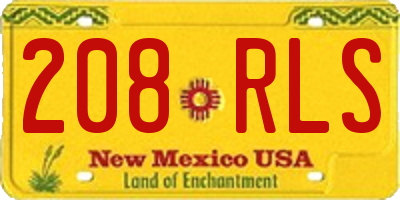 NM license plate 208RLS