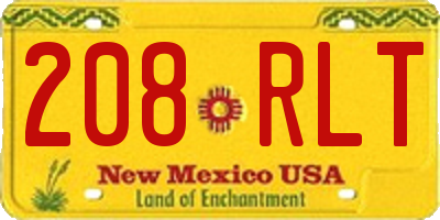 NM license plate 208RLT
