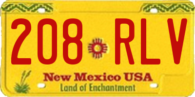 NM license plate 208RLV