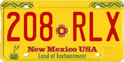 NM license plate 208RLX