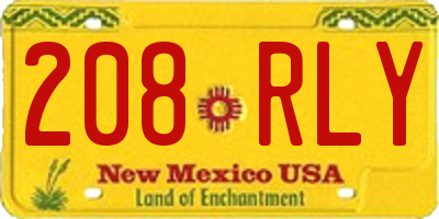 NM license plate 208RLY