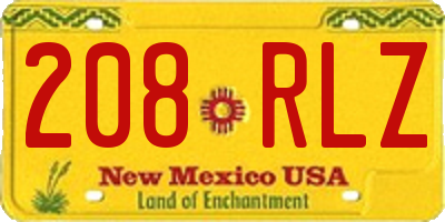 NM license plate 208RLZ