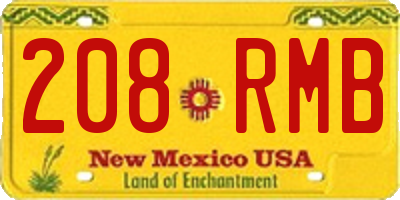 NM license plate 208RMB