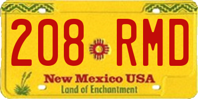 NM license plate 208RMD