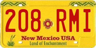 NM license plate 208RMI