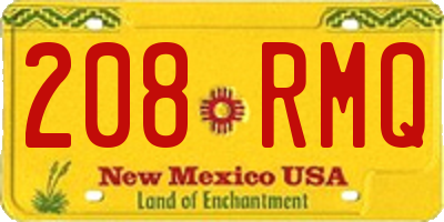 NM license plate 208RMQ