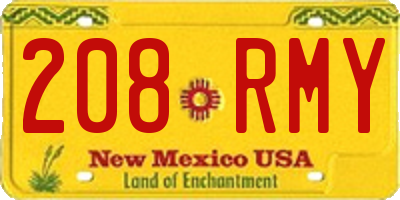 NM license plate 208RMY