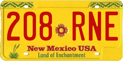 NM license plate 208RNE