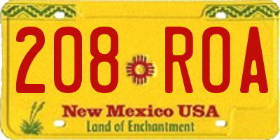 NM license plate 208ROA