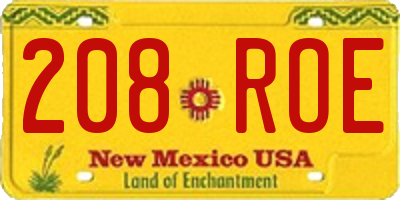 NM license plate 208ROE