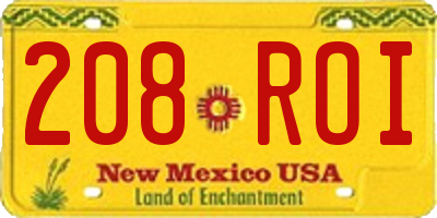 NM license plate 208ROI