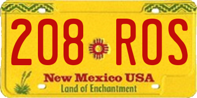 NM license plate 208ROS
