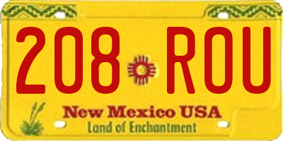 NM license plate 208ROU