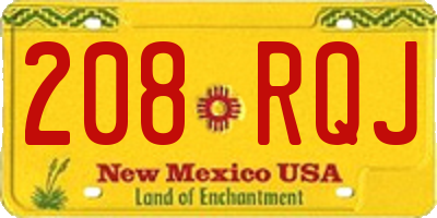 NM license plate 208RQJ