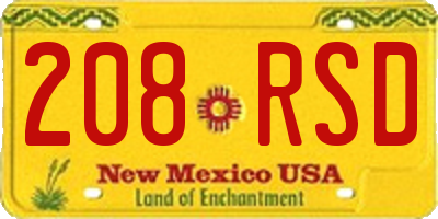 NM license plate 208RSD