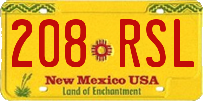 NM license plate 208RSL
