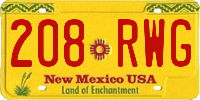NM license plate 208RWG