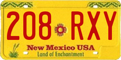 NM license plate 208RXY