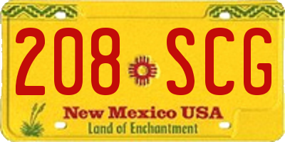 NM license plate 208SCG