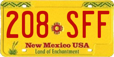 NM license plate 208SFF