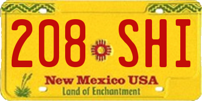 NM license plate 208SHI