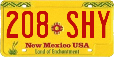 NM license plate 208SHY