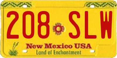 NM license plate 208SLW