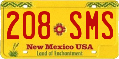 NM license plate 208SMS