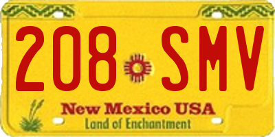 NM license plate 208SMV