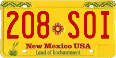 NM license plate 208SOI