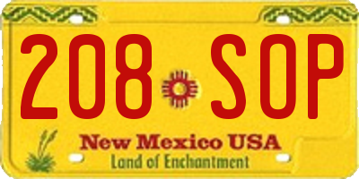 NM license plate 208SOP