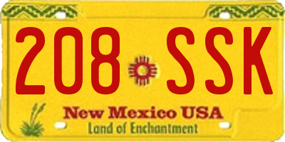 NM license plate 208SSK
