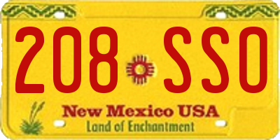 NM license plate 208SSO