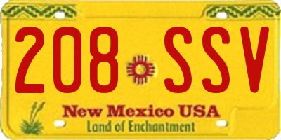 NM license plate 208SSV
