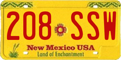 NM license plate 208SSW