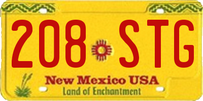 NM license plate 208STG