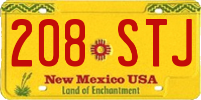 NM license plate 208STJ