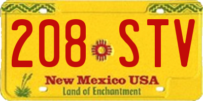 NM license plate 208STV