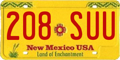 NM license plate 208SUU
