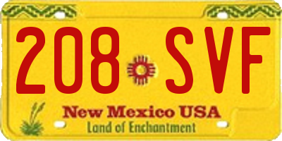 NM license plate 208SVF