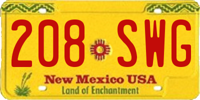 NM license plate 208SWG