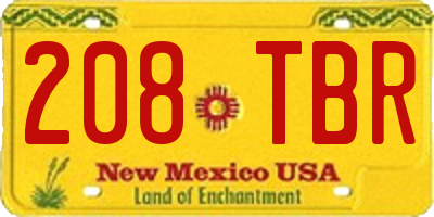 NM license plate 208TBR