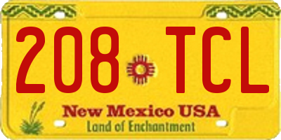 NM license plate 208TCL