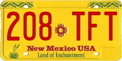 NM license plate 208TFT