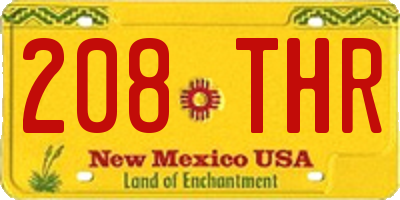 NM license plate 208THR