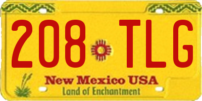 NM license plate 208TLG