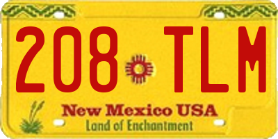 NM license plate 208TLM